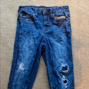 High wasted ankle jegging